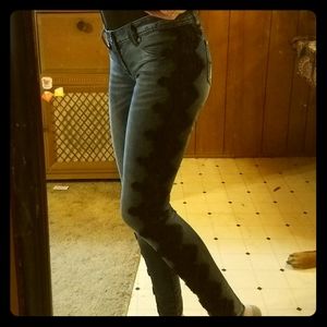 Blue Jean's with black lace down the sides